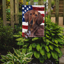 Load image into Gallery viewer, USA American Flag with Dachshund Garden Flag – Decorative Outdoor Yard Flag