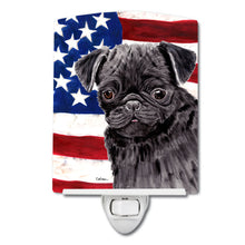 Load image into Gallery viewer, USA American Flag with Pug Ceramic Night Light SC9011CNL