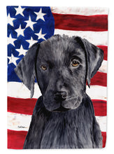 Load image into Gallery viewer, USA American Flag with Labrador Flag Canvas House Size