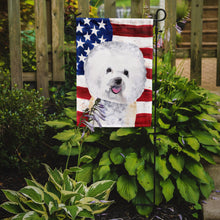Load image into Gallery viewer, USA American Flag with Bichon Frise Garden Flag – Decorative Outdoor Yard Flag
