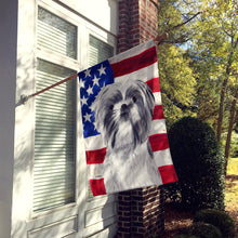 Load image into Gallery viewer, USA American Flag with Shih Tzu Flag Canvas House Size