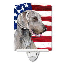 Load image into Gallery viewer, USA American Flag with Weimaraner Ceramic Night Light SC9021CNL
