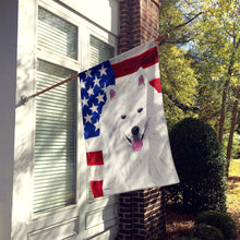 Load image into Gallery viewer, USA American Flag with American Eskimo Flag Canvas House Size