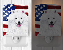 Load image into Gallery viewer, USA American Flag with American Eskimo Ceramic Night Light SC9023CNL