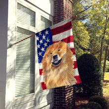 Load image into Gallery viewer, USA American Flag with Chow Chow Flag Canvas House Size
