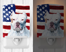 Load image into Gallery viewer, USA American Flag with Pit Bull Ceramic Night Light SC9026CNL