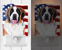 Load image into Gallery viewer, USA American Flag with Saint Bernard Ceramic Night Light SC9027CNL