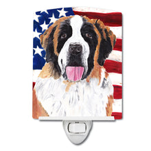 Load image into Gallery viewer, USA American Flag with Saint Bernard Ceramic Night Light SC9027CNL