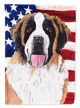 Load image into Gallery viewer, USA American Flag with Saint Bernard Garden Flag – Decorative Outdoor Yard Flag