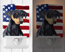 Load image into Gallery viewer, USA American Flag with Doberman Ceramic Night Light SC9030CNL