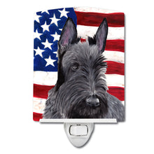 Load image into Gallery viewer, USA American Flag with Scottish Terrier Ceramic Night Light SC9032CNL