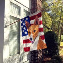 Load image into Gallery viewer, USA American Flag with Basenji Flag Canvas House Size