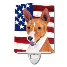 Load image into Gallery viewer, USA American Flag with Basenji Ceramic Night Light SC9033CNL