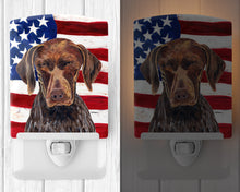 Load image into Gallery viewer, USA American Flag with German Shorthaired Pointer Ceramic Night Light SC9034CNL