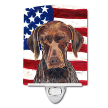 Load image into Gallery viewer, USA American Flag with German Shorthaired Pointer Ceramic Night Light SC9034CNL