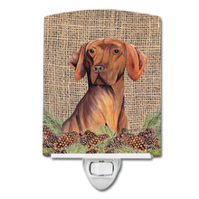 Load image into Gallery viewer, Vizsla Faux Burlap and Pine cones Ceramic Night Light SC9044CNL
