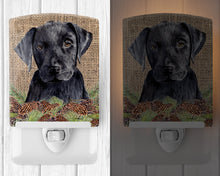 Load image into Gallery viewer, Labrador Faux Burlap and Pine cones Ceramic Night Light SC9045CNL