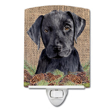 Load image into Gallery viewer, Labrador Faux Burlap and Pine cones Ceramic Night Light SC9045CNL