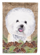 Load image into Gallery viewer, Bichon Frise Flag Canvas House Size