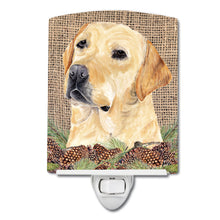 Load image into Gallery viewer, Labrador Faux Burlap and Pine cones Ceramic Night Light SC9049CNL