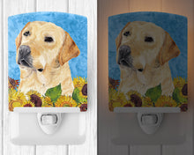 Load image into Gallery viewer, Labrador in Summer Flowers Ceramic Night Light SC9056CNL
