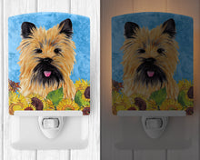 Load image into Gallery viewer, Cairn Terrier in Summer Flowers Ceramic Night Light SC9057CNL