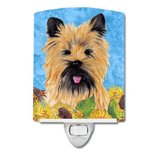 Load image into Gallery viewer, Cairn Terrier in Summer Flowers Ceramic Night Light SC9057CNL