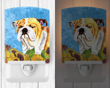 Load image into Gallery viewer, Bulldog English in Summer Flowers Ceramic Night Light SC9064CNL