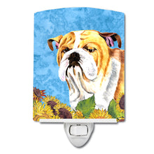 Load image into Gallery viewer, Bulldog English in Summer Flowers Ceramic Night Light SC9064CNL