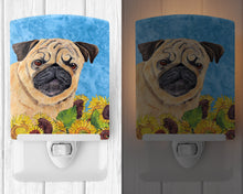 Load image into Gallery viewer, Pug in Summer Flowers Ceramic Night Light SC9068CNL