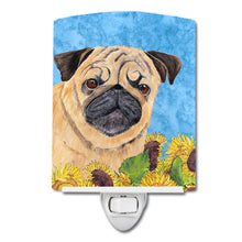 Load image into Gallery viewer, Pug in Summer Flowers Ceramic Night Light SC9068CNL