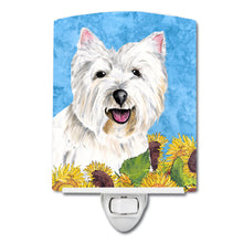 Load image into Gallery viewer, Westie in Summer Flowers Ceramic Night Light SC9070CNL