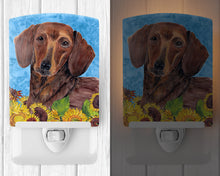 Load image into Gallery viewer, Dachshund in Summer Flowers Ceramic Night Light SC9072CNL