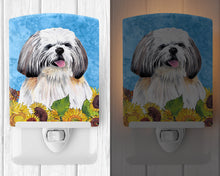 Load image into Gallery viewer, Shih Tzu in Summer Flowers Ceramic Night Light SC9075CNL