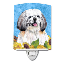 Load image into Gallery viewer, Shih Tzu in Summer Flowers Ceramic Night Light SC9075CNL