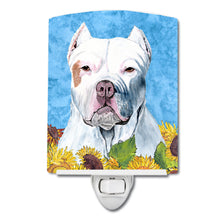 Load image into Gallery viewer, Pit Bull in Summer Flowers Ceramic Night Light SC9077CNL