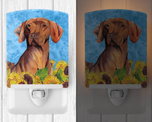 Load image into Gallery viewer, Vizsla in Summer Flowers Ceramic Night Light SC9079CNL