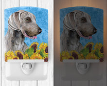 Load image into Gallery viewer, Weimaraner in Summer Flowers Ceramic Night Light SC9080CNL
