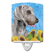 Load image into Gallery viewer, Weimaraner in Summer Flowers Ceramic Night Light SC9080CNL