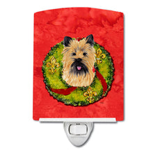 Load image into Gallery viewer, Cairn Terrier Christmas Wreath Ceramic Night Light SC9081CNL