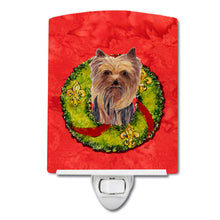 Load image into Gallery viewer, Yorkie Christmas Wreath Ceramic Night Light SC9094CNL