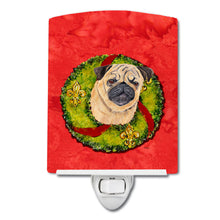 Load image into Gallery viewer, Pug Christmas Wreath Ceramic Night Light SC9102CNL