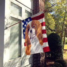 Load image into Gallery viewer, USA American Flag with Cavalier Spaniel Flag Canvas House Size
