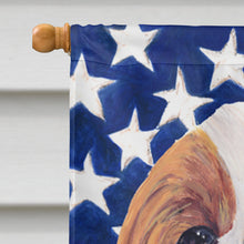 Load image into Gallery viewer, USA American Flag with Cavalier Spaniel Flag Canvas House Size