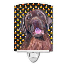 Load image into Gallery viewer, Labrador Chocolate Candy Corn Halloween Portrait Ceramic Night Light SC9157CNL