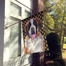 Load image into Gallery viewer, Saint Bernard Candy Corn Halloween Portrait Flag Canvas House Size