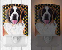 Load image into Gallery viewer, Saint Bernard Candy Corn Halloween Portrait Ceramic Night Light SC9165CNL