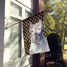 Load image into Gallery viewer, Pit Bull Candy Corn Halloween Portrait Flag Canvas House Size