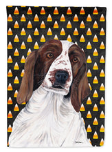 Load image into Gallery viewer, Welsh Springer Spaniel Candy Corn Halloween Portrait Flag Canvas House Size