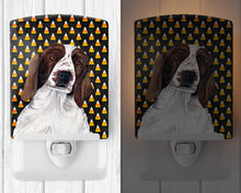 Load image into Gallery viewer, Welsh Springer Spaniel Candy Corn Halloween Portrait Ceramic Night Light SC9167CNL